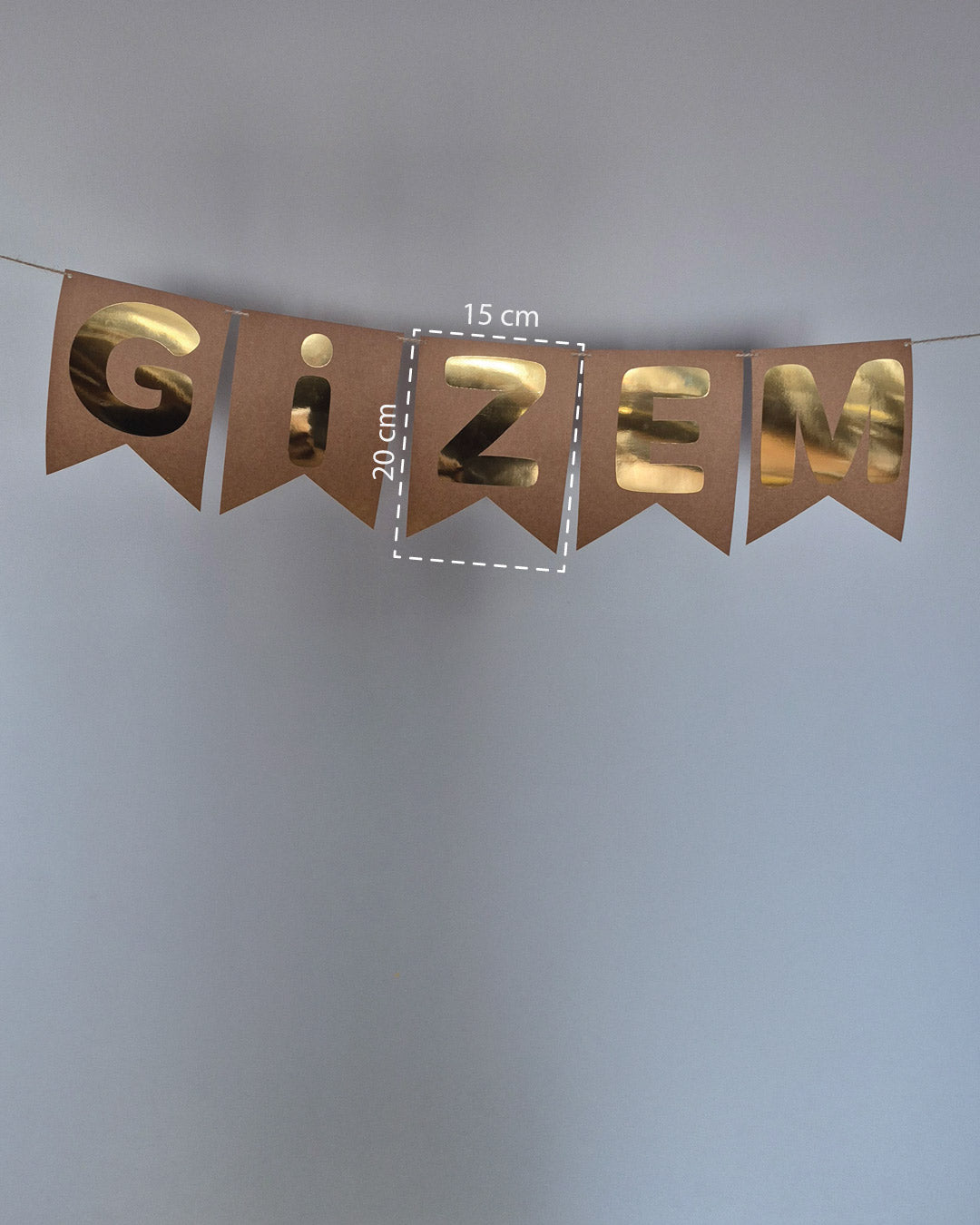 Kişiye Özel Kraft Karton Orta Boy İsim Banner