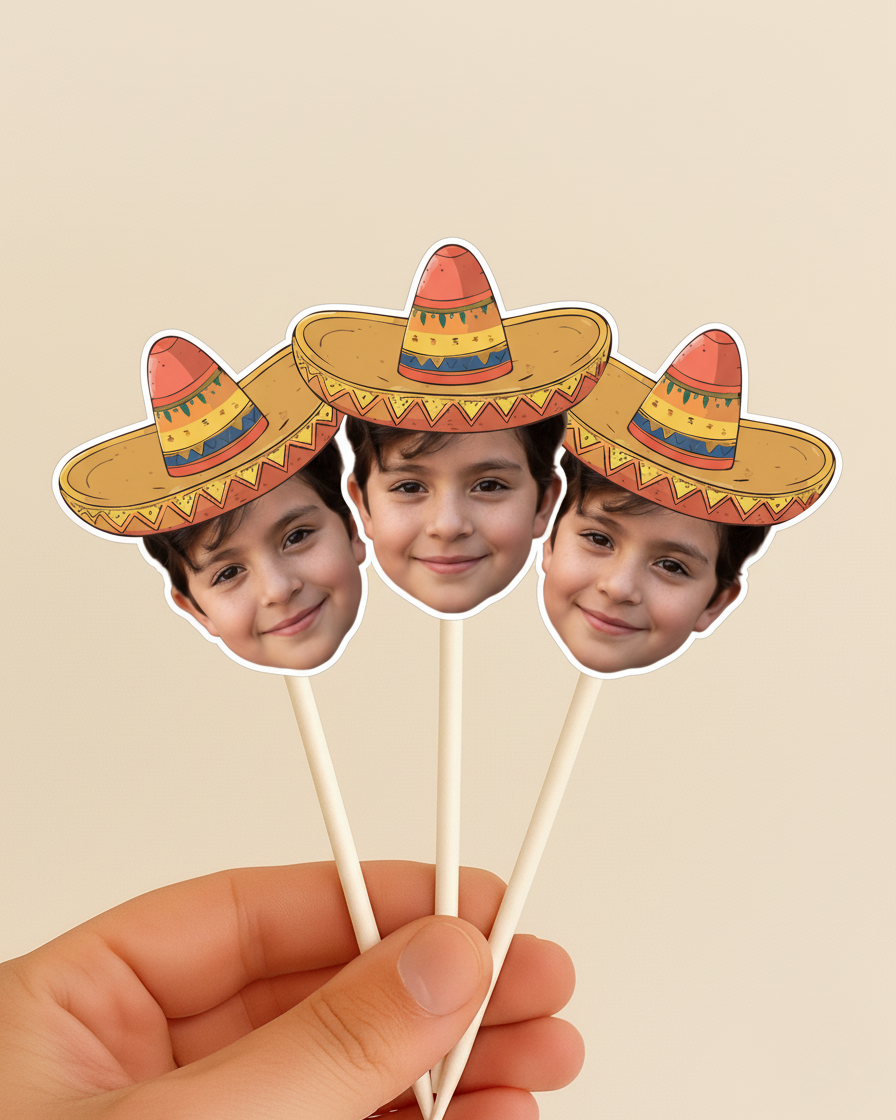 Meksika Temalı Fotoğraflı Parti Kürdanı