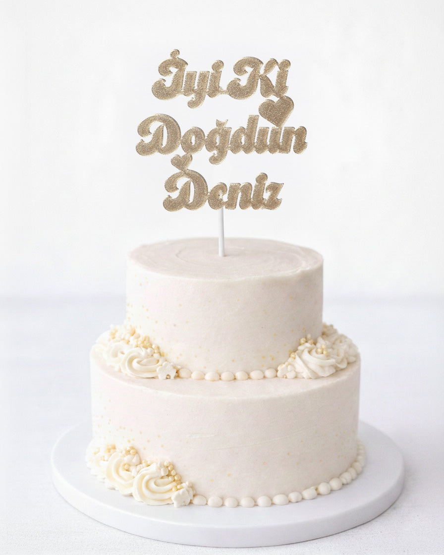 Kişiye Özel İyi Ki Doğdun Pasta Üstü Süs Yazısı