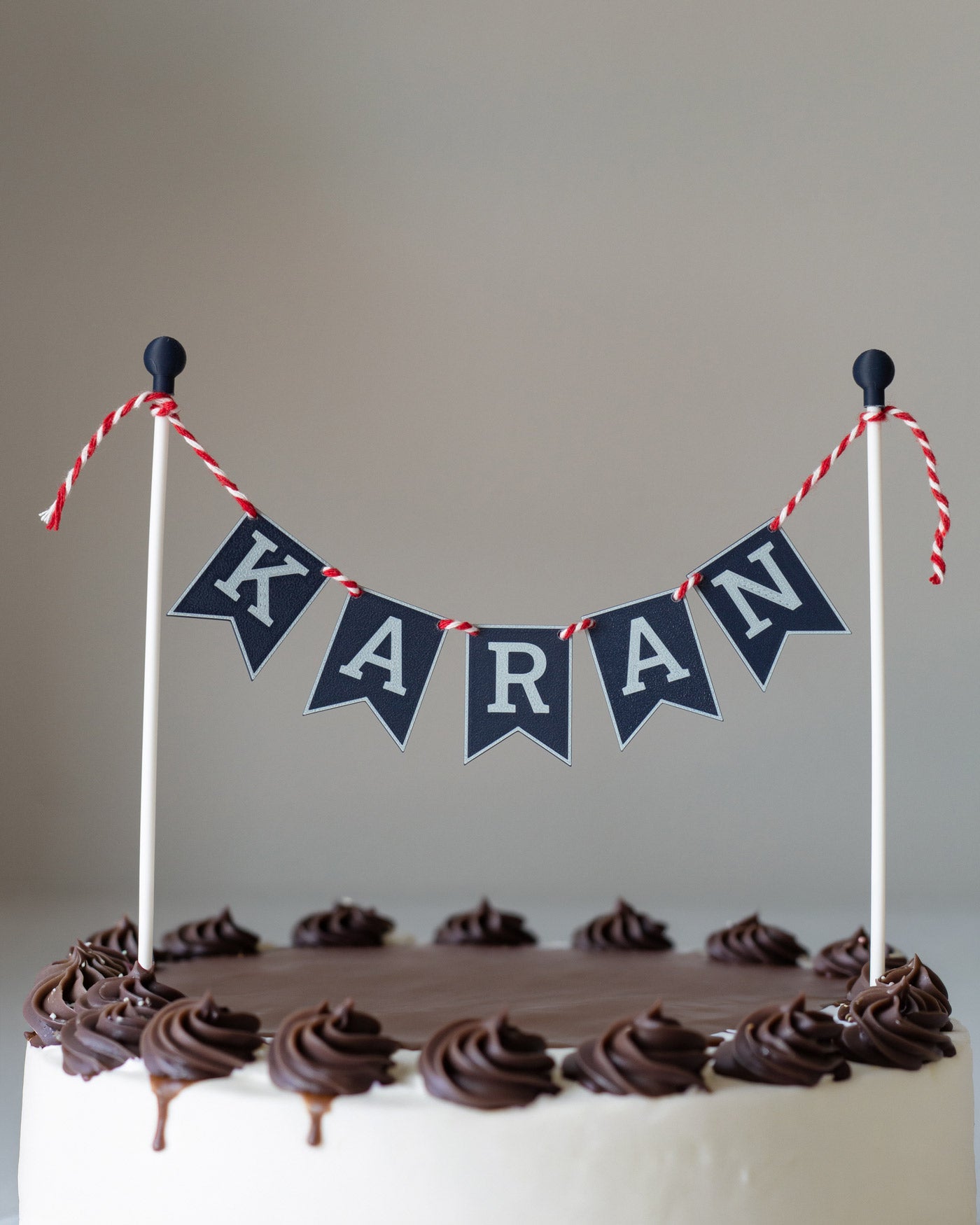 Kişiye Özel Retro Mini Banner Pasta Süsü (Cake Topper Banner)