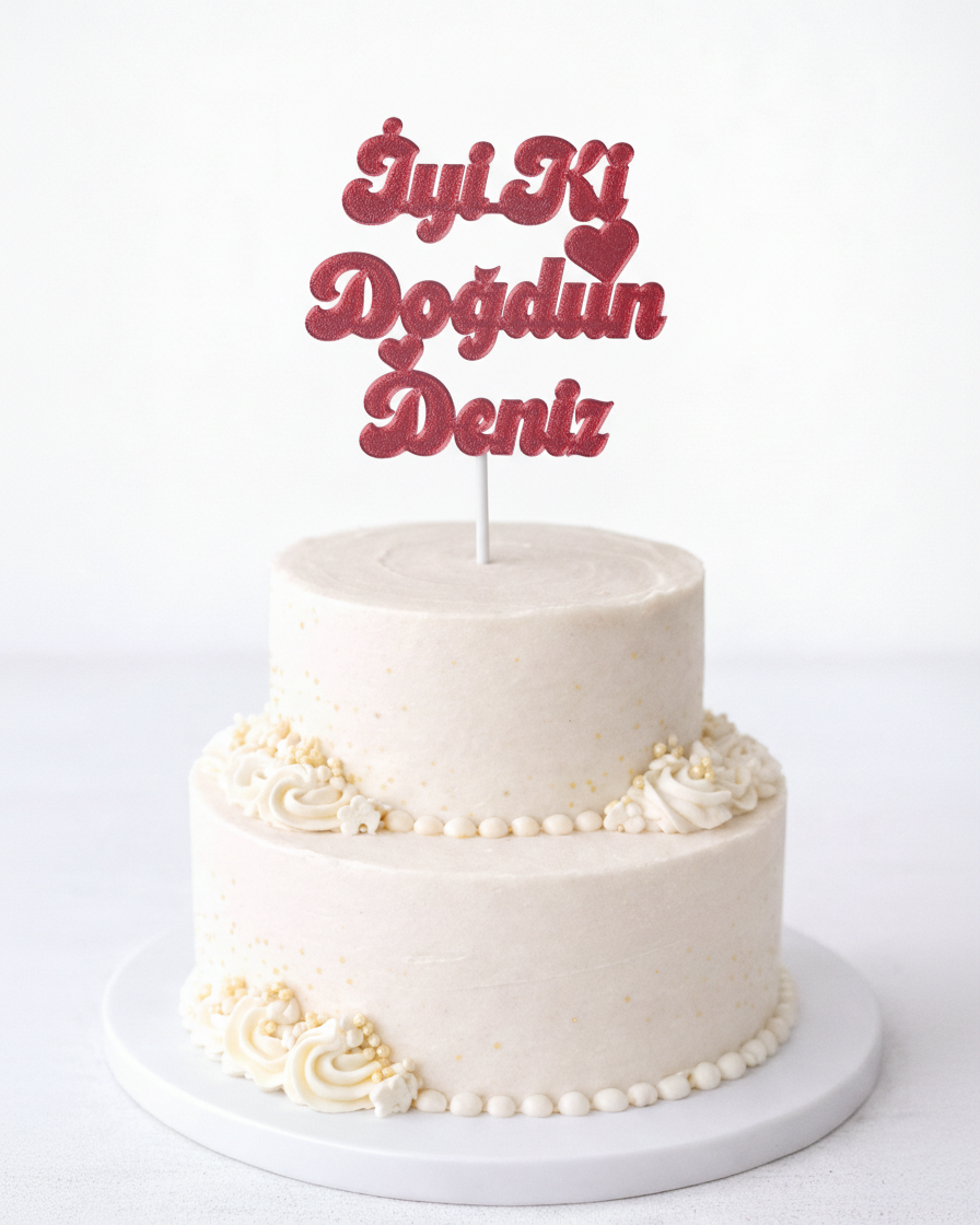 Kişiye Özel İyi Ki Doğdun Pasta Üstü Süs Yazısı